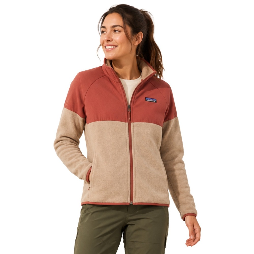 Patagonia Shelled Better Sweater Jacket Womens XL Rosehip Tan Full Zip Fleece